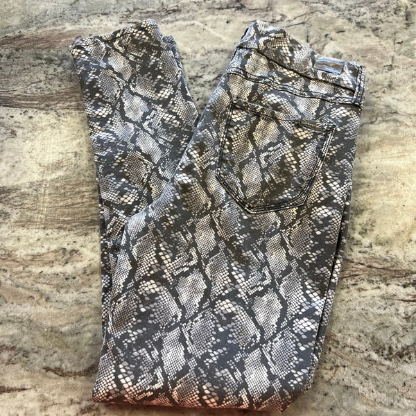 Seven 7 Gray Snake Print Women's Skinny Jeans Size 10