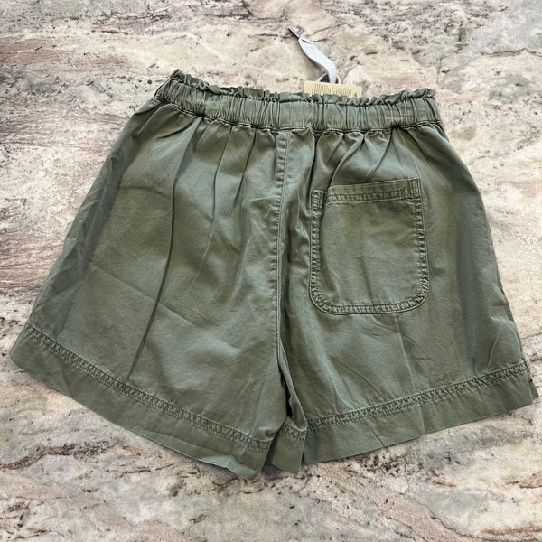 NWT Aerie Easy Woven Tie Waist Shorts Olive Green Small