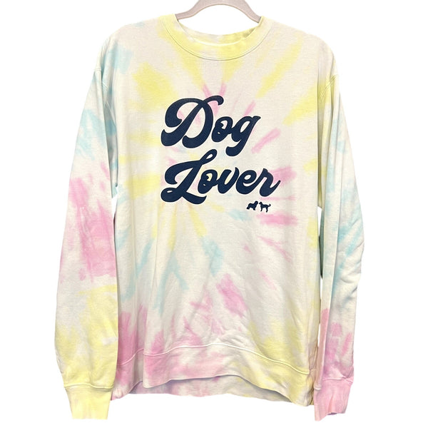 Marlow & Fitz Dog Lover Graphic Tie Dye Sweatshirt Size Large