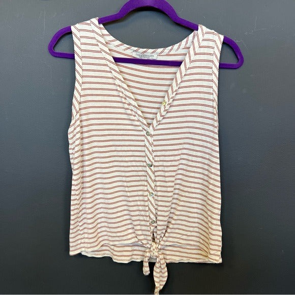 Striped Button Down Tank Top Size Small