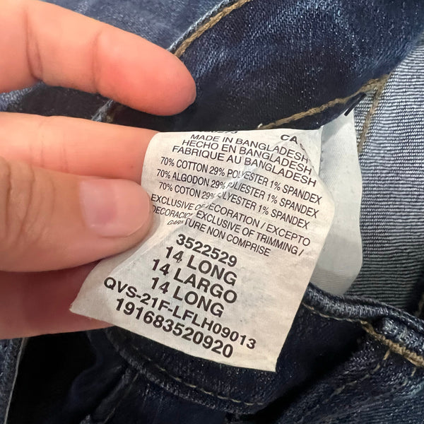 Lee Jeans Women's Regular Fit Mid Rise Bootcut Dark Wash Jeans Size 14 Long