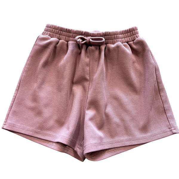 Girls Ribbed Mauve Cotton Shorts Size Youth 9
