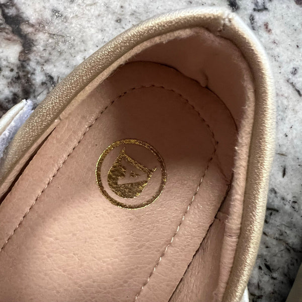 Girls Gold Ballet Flat Shoes Toddler Size 9.5