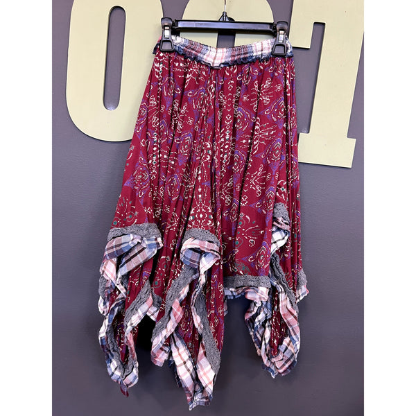 Jak & Peppar Burgundy Paisley Flowy Midi Skirt Size Youth 8