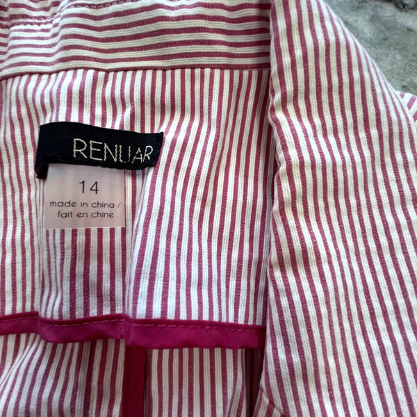 Renuar Pink Seersucket Blazer Size 14