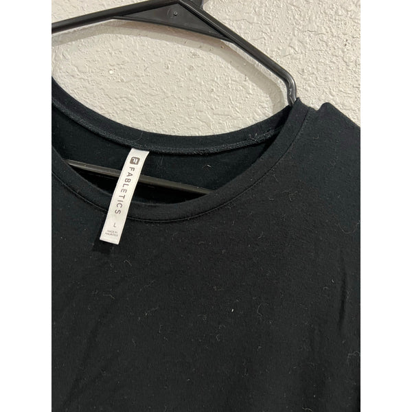 Fabletics Black Side Tie S/S Crew Neck Top Large