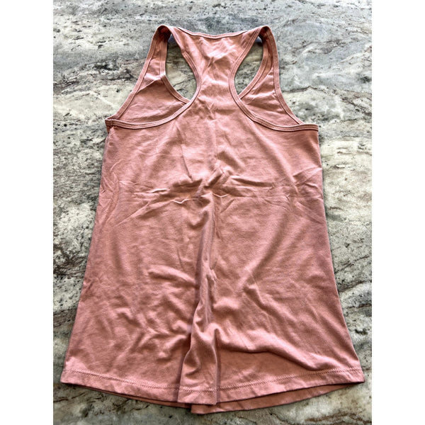 Slow Runners Club Peach Racerback Tank Top Small