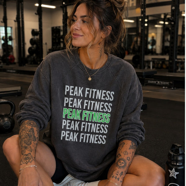 Bella Canvas Sponge Peak Fitness Graphic Sweatshirt Size Large