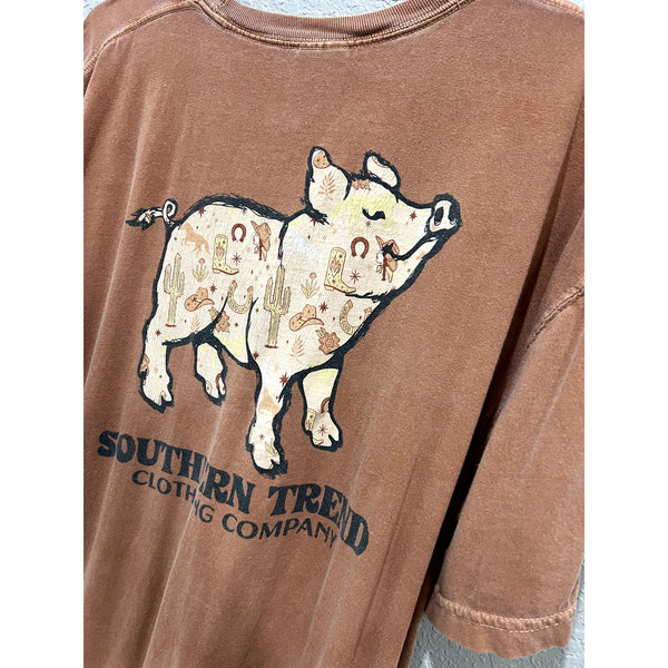 Southern Trend Clothing Western Pig Comfort Colors Rust Graphic Tee XL