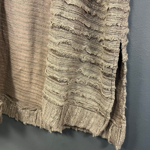 Amaryllis Light Brown Open Front Textured Cardigan Medium