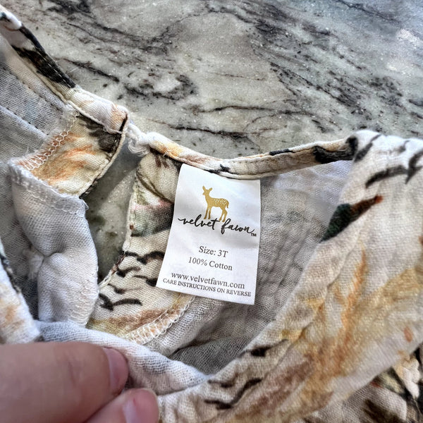 Velvet Fawn Girls Duck Print Gauze Dress Size 3T