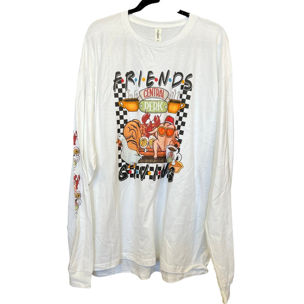 Friendsgiving Central Perk Long Sleeve Thanksgiving Graphic Tee L