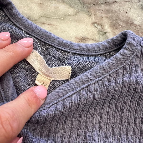 Grayson Collective Ribbed Periwinkle One Piece 0-3 Mo.