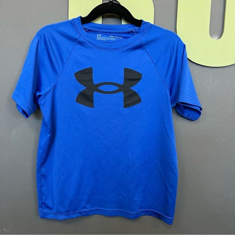 UA Under Armour Boys Royal Blue Loose Fit Graphic Top Size Youth XS