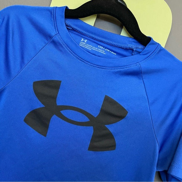 UA Under Armour Boys Royal Blue Loose Fit Graphic Top Size Youth XS