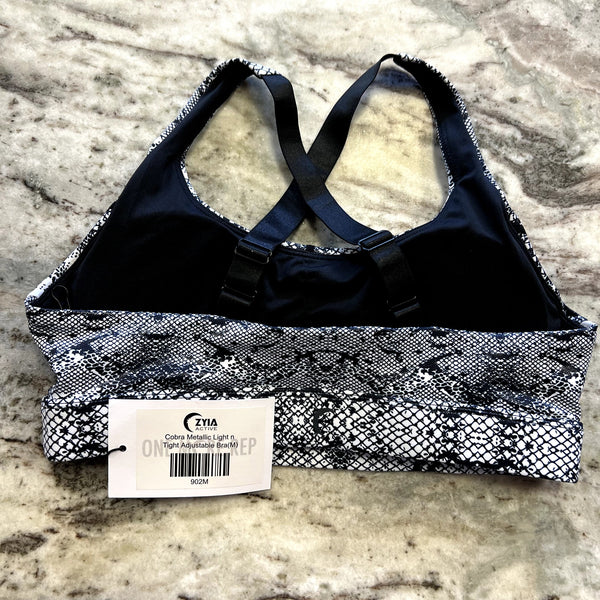 Zyia Active Cobra Metallic Light Tight Sports Bra Medium