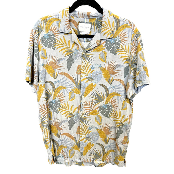 Denim & Flower by Ricky Singh Tropical Floral Button Down Large