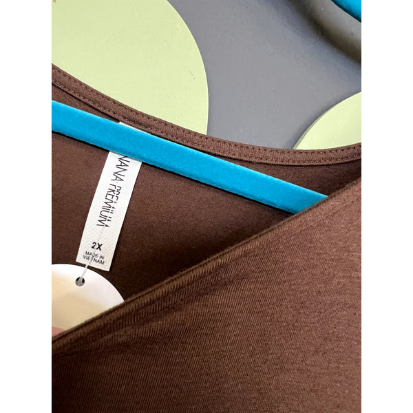 NWT Zenana Premium Brown Midi Dress Size 2XL