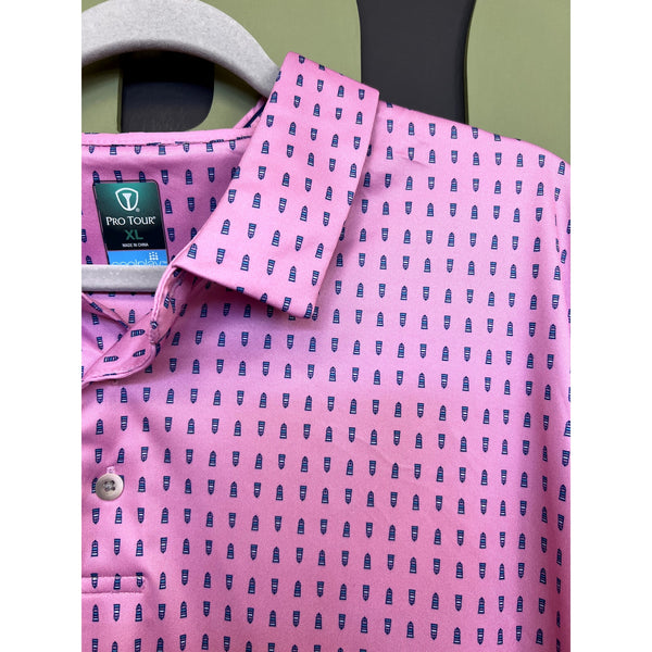 Pro Tour Pink Lighthouse Golf Polo Size XL