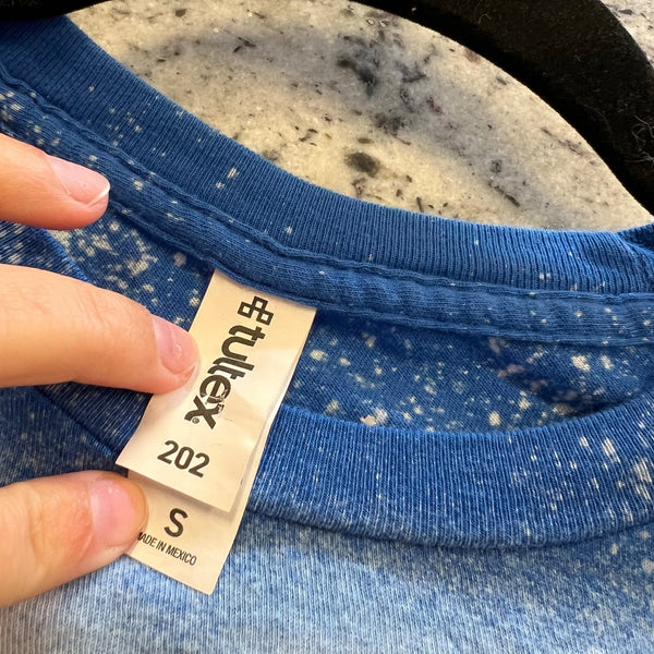 Houston Rodeo Western Bleached Blue Graphic Tee Small
