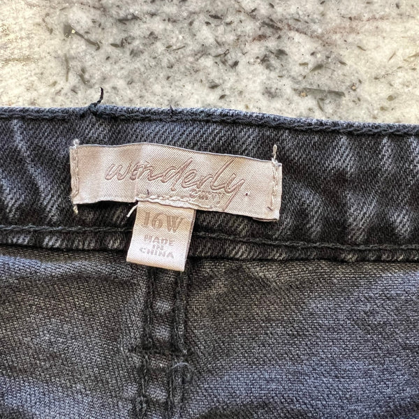 Wonderly Curvy Black Distressed Skinny Jeans Size 16W