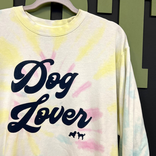 Marlow & Fitz Dog Lover Graphic Tie Dye Sweatshirt Size Large