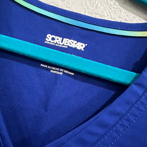 Scrubstar Ultimate Royal Blue Scrub Top Medium