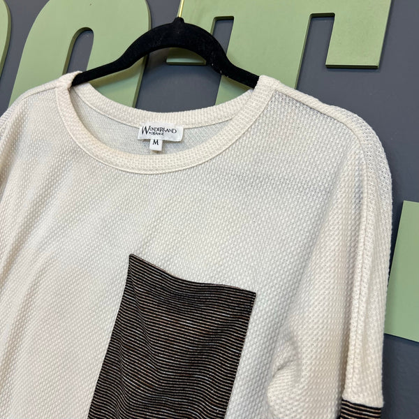 Women's Boutique Two Tone Long Sleeve Top Medium