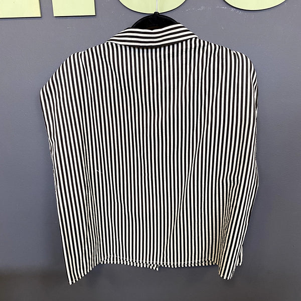 ASTR The Label Striped Button Down Cap Sleeve Blouse Large
