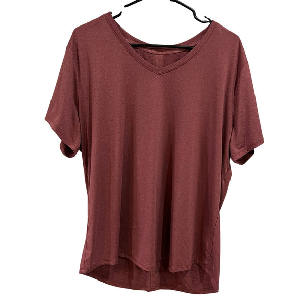 Reebox RBX Maroon V-Neck Activewear Top 1XL