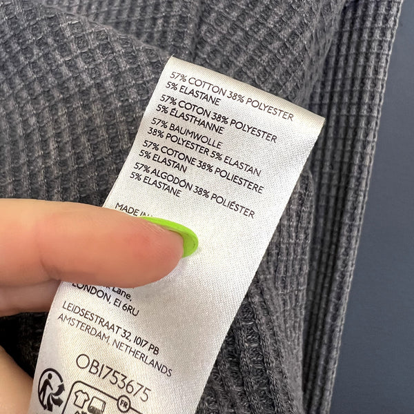 We the Free Coraline Thermal Waffle Charcoal Top Small
