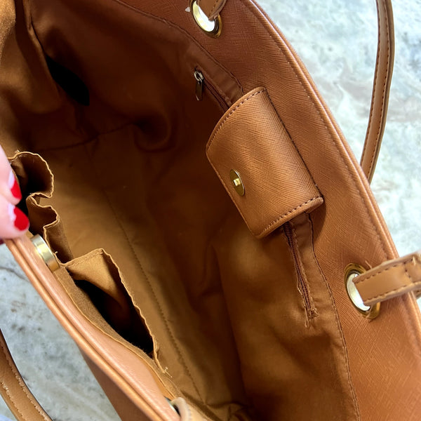 Kenneth Cole Reaction Brown Leather Shoulder Bag