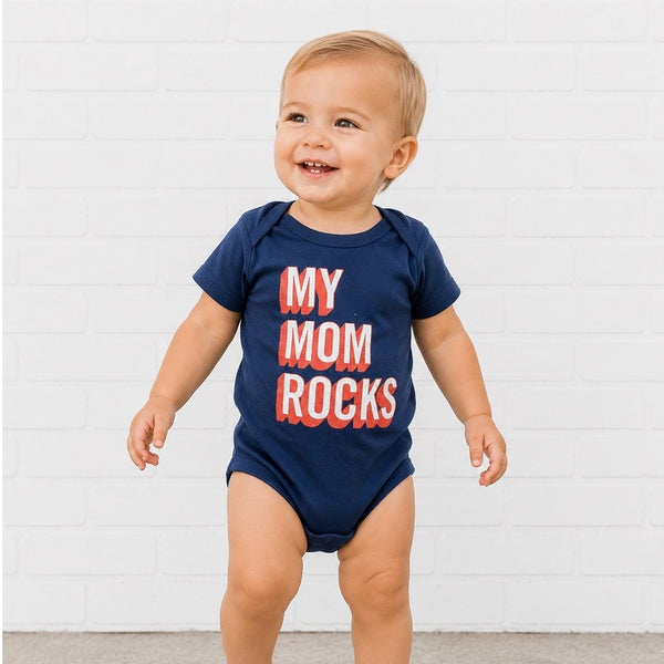 OshKosh My Mom Rocks Navy One Piece Size 18 Mo.