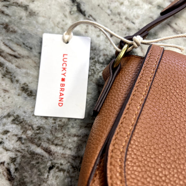 NWT Lucky Brand Pebbled Brown Leather Crossbody Bag