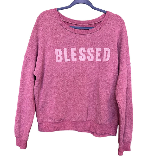 Zoe + Liv Cozy Plum "Blessed" Sweatshirt Plus Size 2XL