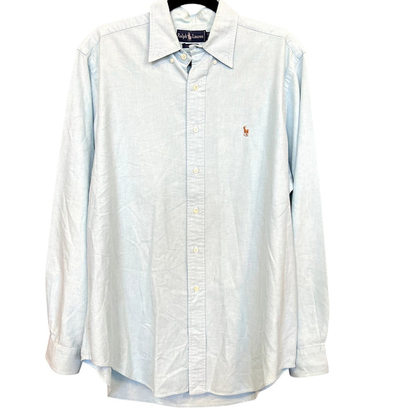 Ralph Lauren Blue Label Light Teal Cotton Button Down Size 16.5