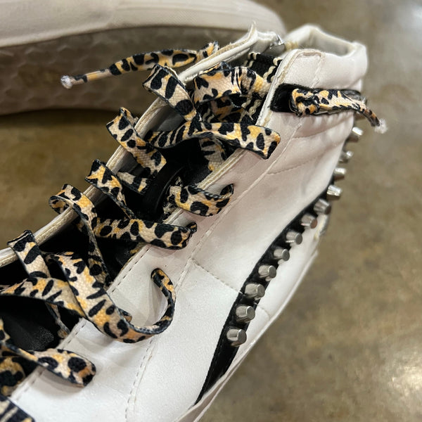 Shu Shop Riri White Studded High Top Sneakers Size 8.5