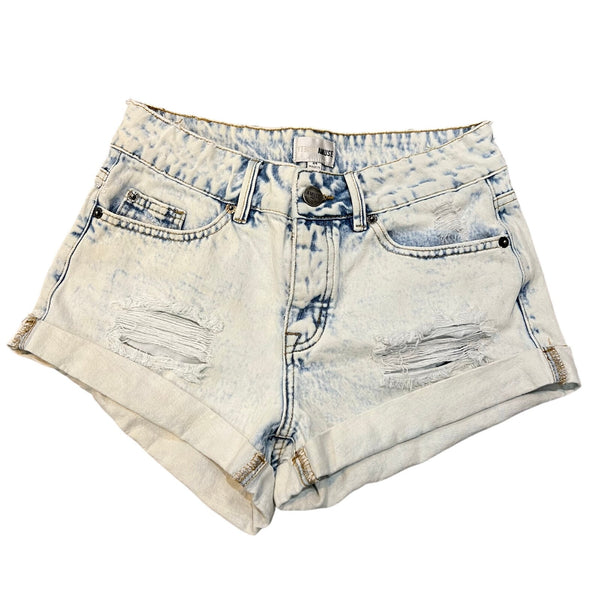 Amuse Society Light Wash Rolled Hem Denim Shorts Size 24