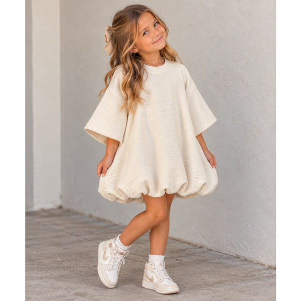ML Kids Cream Textured Bubble Dress Size Youth 8
