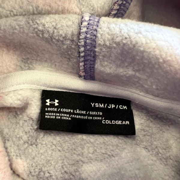 Under Armour Coral + Purple Camo Loose Fit Coldgear Hoodie Youth Small