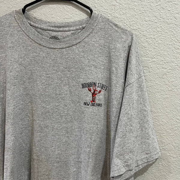 New Orleans Funny Crawfish Bite Me Short Sleeve Gray Graphic Tee XL