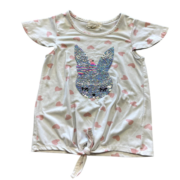 Btween Heart + Sequin Bunny Top Size 6