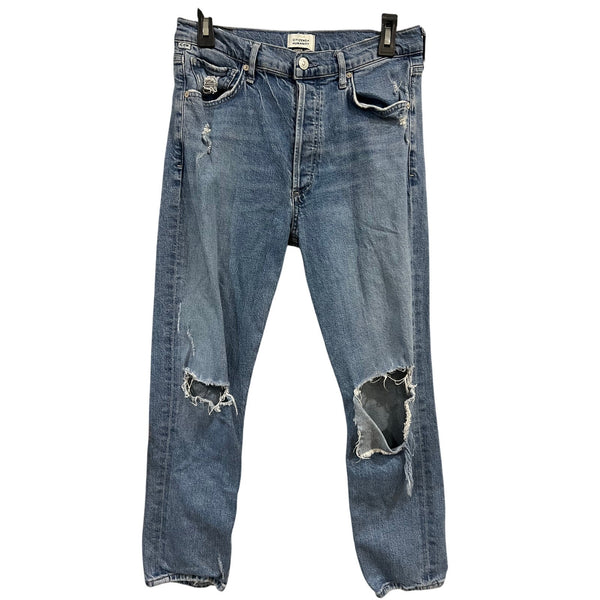 Citizens of Humanity Button Fly Charlotte Crop Distressed Jeans Size 29