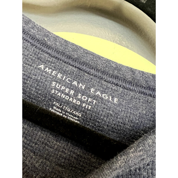 American Eagle Men's Navy Blue Super Soft Standard Fit Thermal Top Size XXL