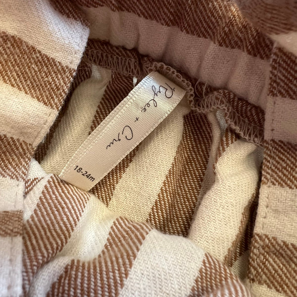 Rylee + Cru Striped Linen Overall Dress Size 18-24 Mo.
