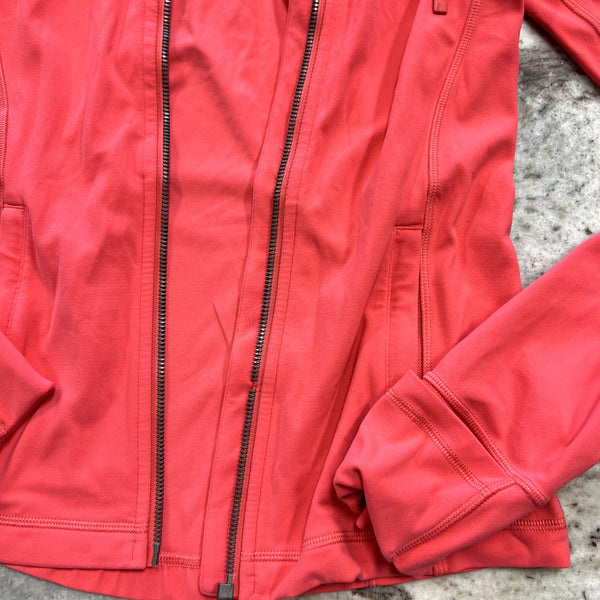 Lululemon Define Coral Pink Hooded Jacket Size 6