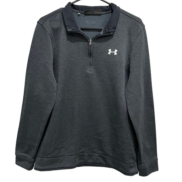 Under Armour Golf Loose Fit Black Quarter Zip Fleece Pullover Large