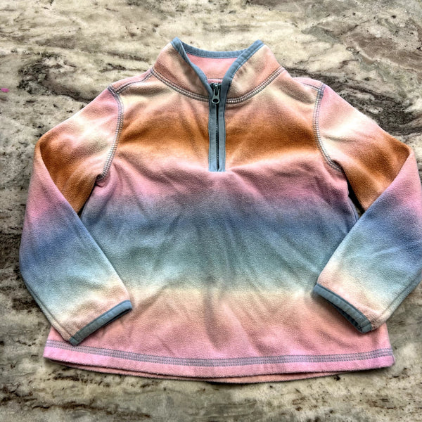 OshKosh Tie Dye Fuzzy Quarter Zip Pullover Size 24 Months