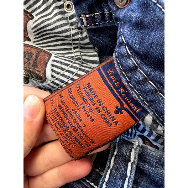 Rock Revival Jasna Skinny Dark Wash Jeans Size 26
