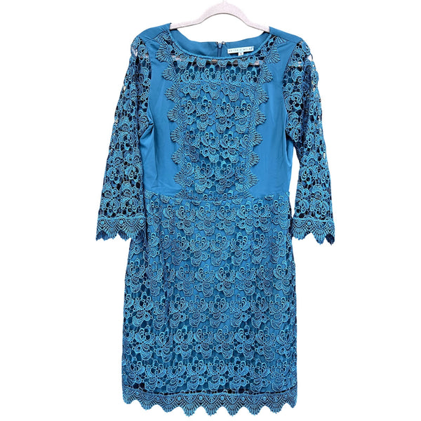 Antonio Melani Turquoise Lace Midi Dress Size 10